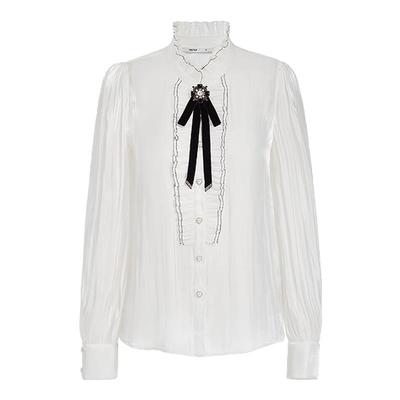 FIVE PLUS衬衫法式宫廷千金风通勤波嬉风长袖衬衣2025新款女秋装