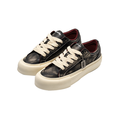 MATNUT擦色做旧厚底增高板鞋