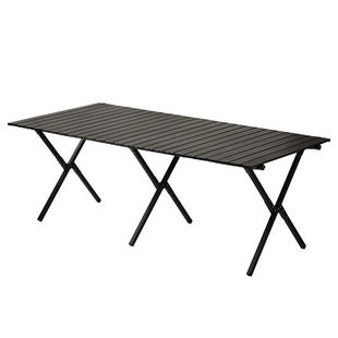 户外折叠桌子碳钢合金蛋卷桌便捷式黑化露营桌椅野餐用品全套装备