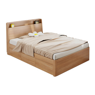 一米二单人床1.35m小户型现代简约高箱储物儿童床一米抽屉收纳床