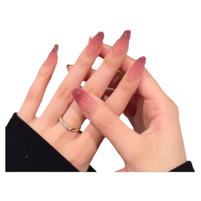 艺人追光裸色纯手工美甲穿戴甲短款显白新娘婚甲高级感2026年新款