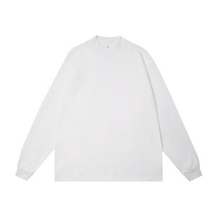 300g阔型纹嘿马七作日系男女春秋款重磅长袖T恤半高领内搭打底衫