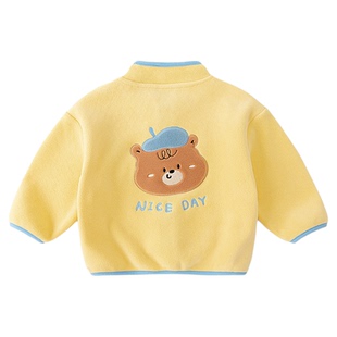 宝宝双面奥粒绒外套嘟嘟家儿童新款秋冬加绒童装男童女童上衣棉衣