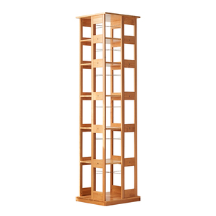 实木旋转书架360度可移动小书柜落地带轮简易置物架家用儿童靠墙