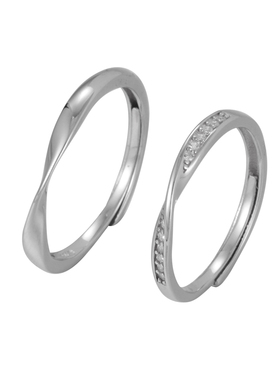 钱万千925纯银莫比乌斯情侣对戒