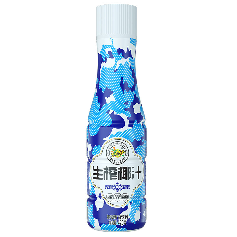 苏萨生榨椰子汁椰汁椰奶420g*6/15瓶无菌冷罐椰汁饮料整箱