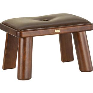 绿朵美式小凳子家用板凳进门口复古换鞋凳沙发客厅实木板凳矮圆凳