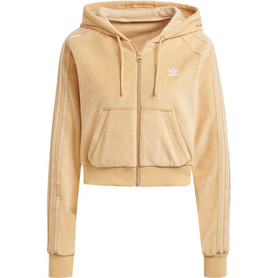 阿迪达斯正品女丝绒运动连帽外套