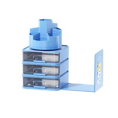 猫太子三合一超大容量笔筒收纳盒