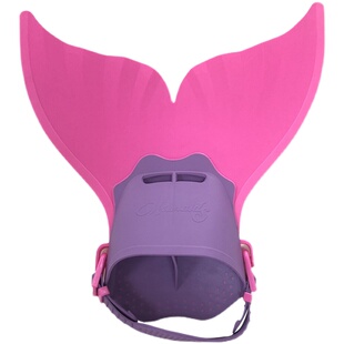 小女孩美人鱼脚蹼儿童游泳训练蛙鞋连体单片脚蹼鲸鱼尾脚蹼成人