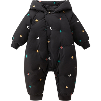 乖奇熊男女宝宝连帽羽绒连体衣