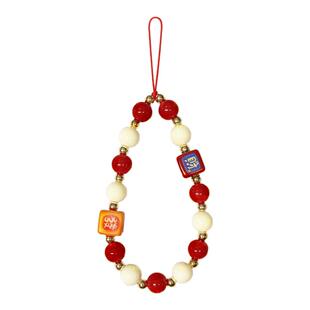 手机链女2025年新款超好看手机挂绳串珠卡垫女式高端红色挂手腕款链子链绳挂件手机挂链环扣携带防丢垫片夹片