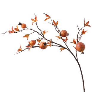 侘寂风石榴仿真花客厅高档装饰花卉干花果实摆设复古长杆树枝假花