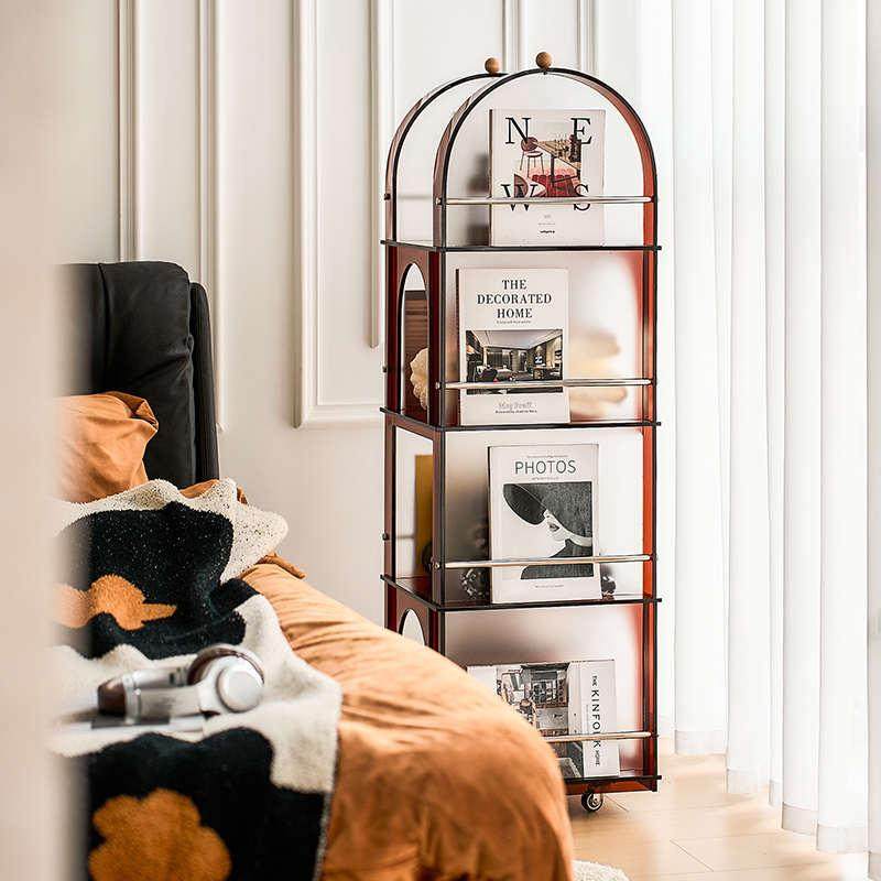 亚克力杂志架小户型法式可移动客厅沙发边几落地收纳架置物架书架