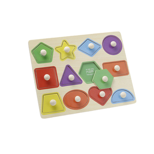 蒙氏早教几何入门拼板手抓板拼图积木形状配对嵌板1-3岁4益智开发