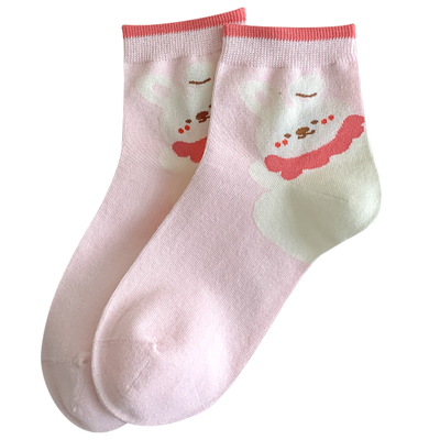 可爱卡通袜子女款个性纯棉短筒袜
