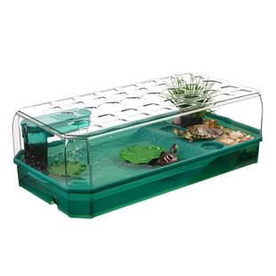 乌龟饲养缸带盖养龟专用盆巴西龟专用缸家用草龟生态造景晒台别墅
