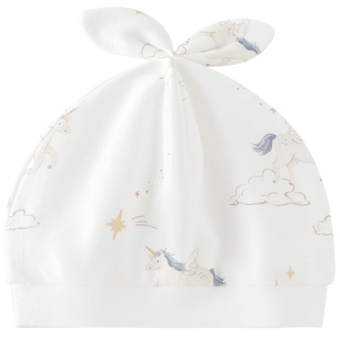 乖奇熊马年宝宝纯棉胎帽无骨春秋季新生儿护囟门产房帽子外出可爱