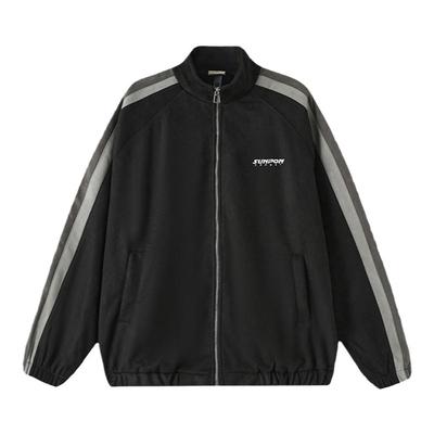 美式麂皮绒立领外套男秋冬夹克