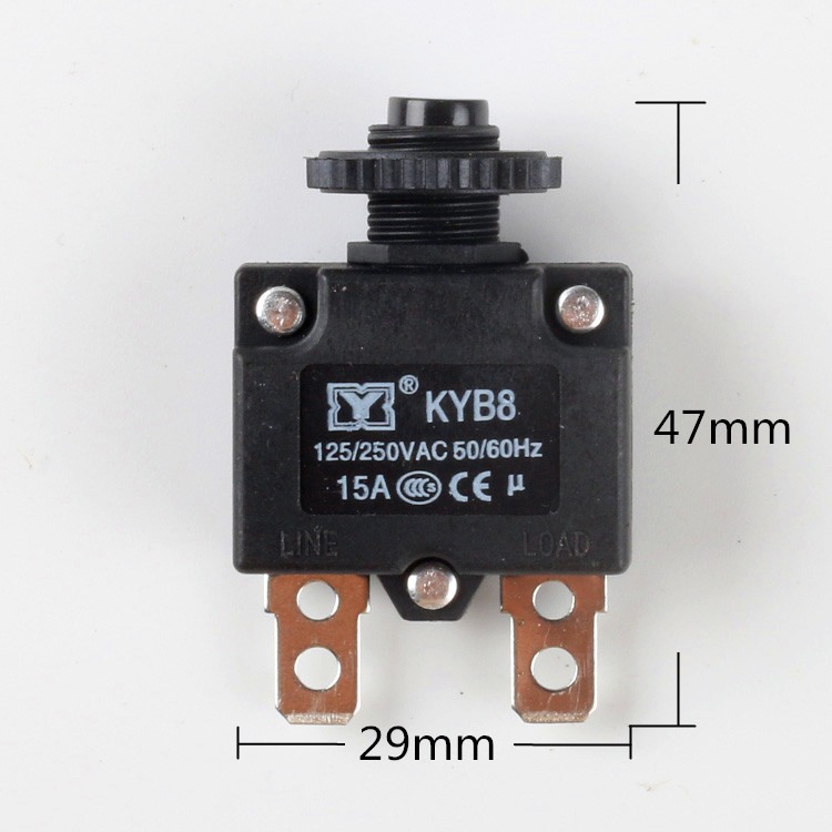 小电流过载保护器塑料KYB8型手动复位开关保险电流