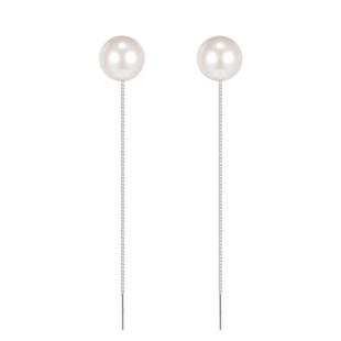925纯银超长珍珠耳线女轻奢高级感耳钉养耳洞耳环小众气质耳饰品