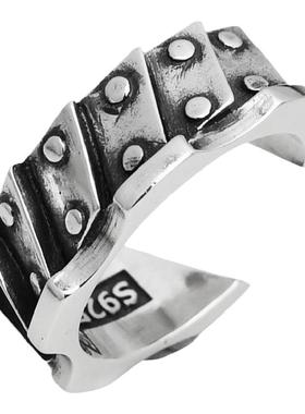 纯银朋克风情侣小众设计戒指