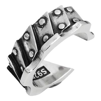 纯银朋克风情侣小众设计戒指