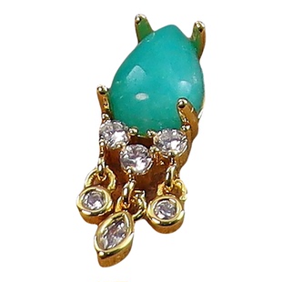 绿松石色天然石精致小巧流苏耳环女高端轻奢高级感金色复古耳钉