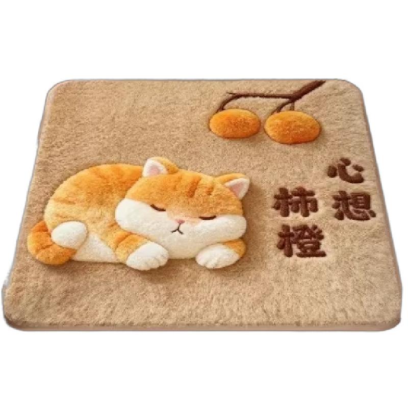 卡通高级感橘猫中式坐垫冬季加厚