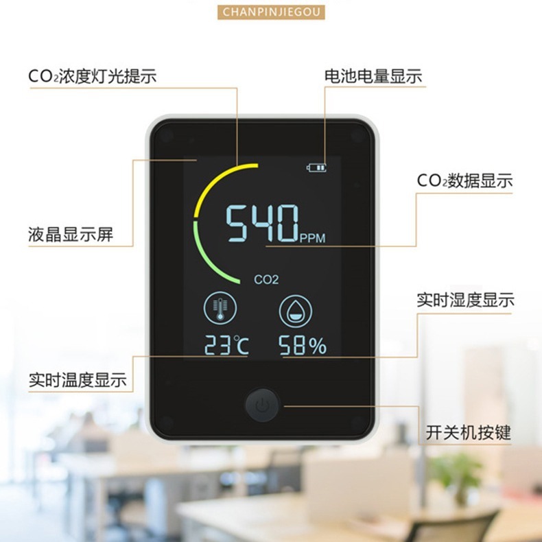 空气质量检测仪CO2二氧化碳检测仪空气气体检测仪传感器温湿度