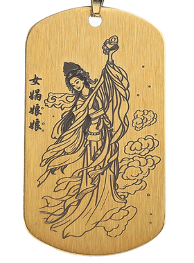 钛金女娲娘娘神像吊坠
