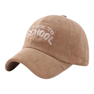 儿童鸭舌帽韩版秋冬季灯芯绒防风男女童棒球帽保暖中大童冬天帽子