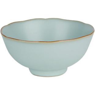 不开片汝窑汤碗餐具套装家用景德镇陶瓷仿古汝瓷高颜值青瓷礼盒装