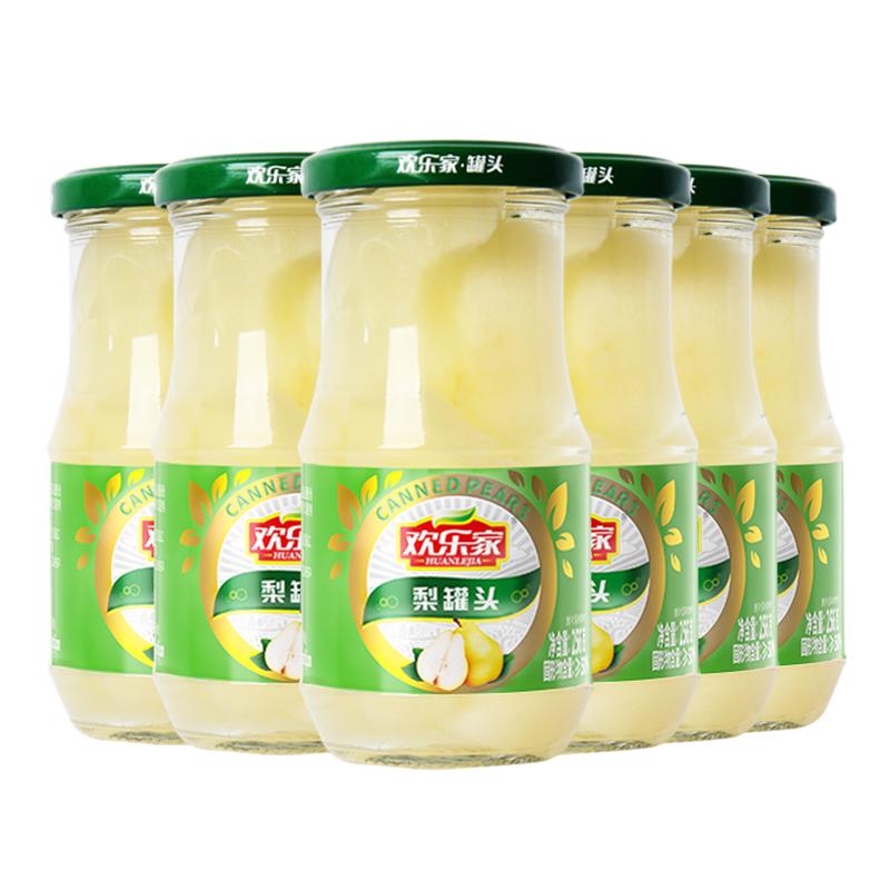 欢乐家水果梨子罐头256g*6瓶