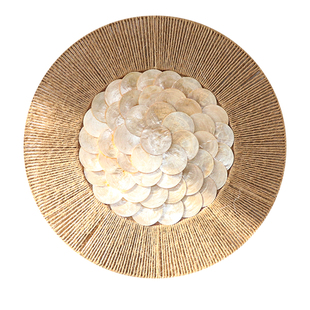 东南亚风贝壳草编挂饰民宿酒店玄关壁饰客厅店铺墙壁挂饰装饰品