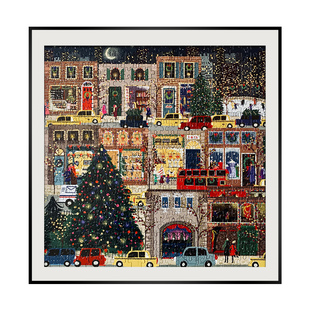 圣诞冬灯拼图相框galison画框框架裱框专用装裱70*50拼图框75定制
