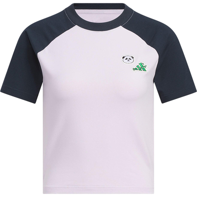 Adidas/阿迪达斯正品2025女士透气拼接经典休闲短款短袖KC1497