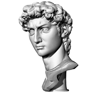 欧洲教学素描石膏像3D扫描外形模型素材石膏头像雕塑建模设计文件