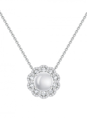 Witther小众设计蛋面水沫玉项链轻奢高级感925纯银太阳花锁骨链女