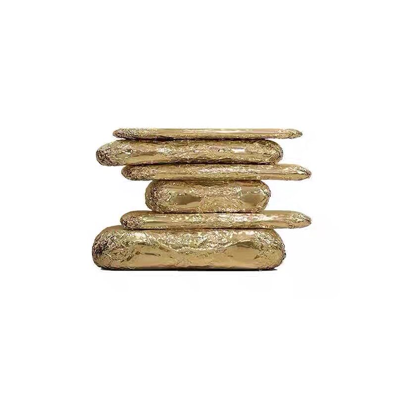 意式轻奢玄关台创意设计师不规则黄铜靠墙装饰台高级大理石玄关桌