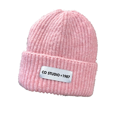 字母贴标针织帽街头百搭男女秋冬