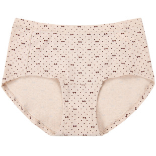 顶呱呱内裤女士高腰三角裤棉质印花透气性感弹力提臀女内裤顶瓜瓜