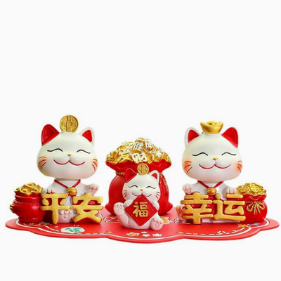 2026新款可爱摇头招财猫汽车摆件创意车载车内车上中控台装饰用品