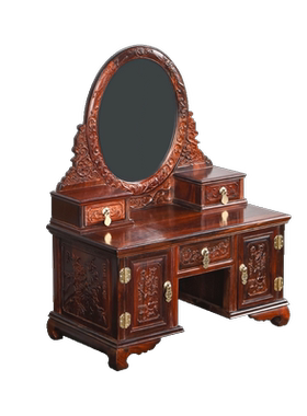 大红酸枝雕花梳妆台珠宝首饰实木高档中式结婚礼物首饰收纳箱