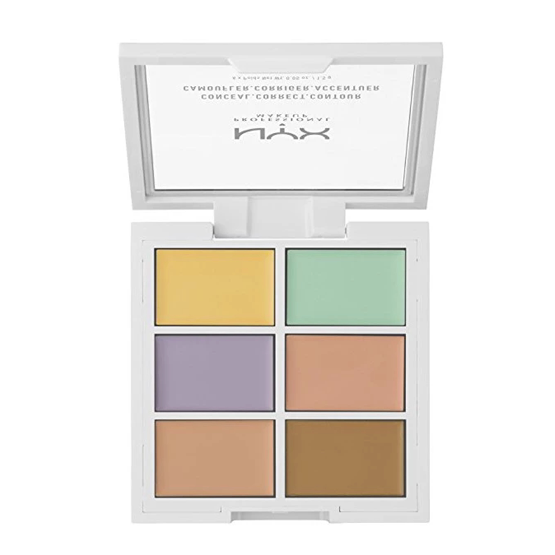 正品美国NYX6色遮瑕盘高光修遮瑕
