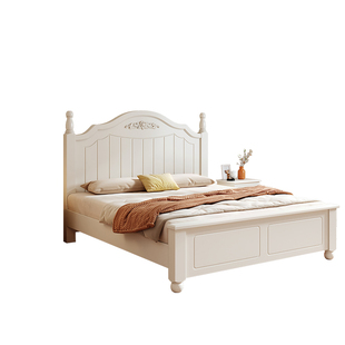 实木床现代简约1.8米双人床欧式主卧出租房用美式1.5米单人床床架