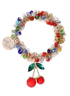 彩色樱桃发圈女2025新款水晶手链