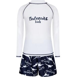 BE范德安儿童分体泳衣男中大童长袖防晒 小立领平角时尚游泳温泉