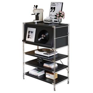 包豪斯翻门柜子置物架落地客餐厅沙发边杂志展示唱片柜咖啡角收纳