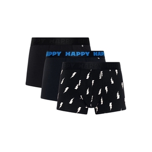 【25秋冬款三条装】Happy Socks男士内裤经典格子平角四角裤